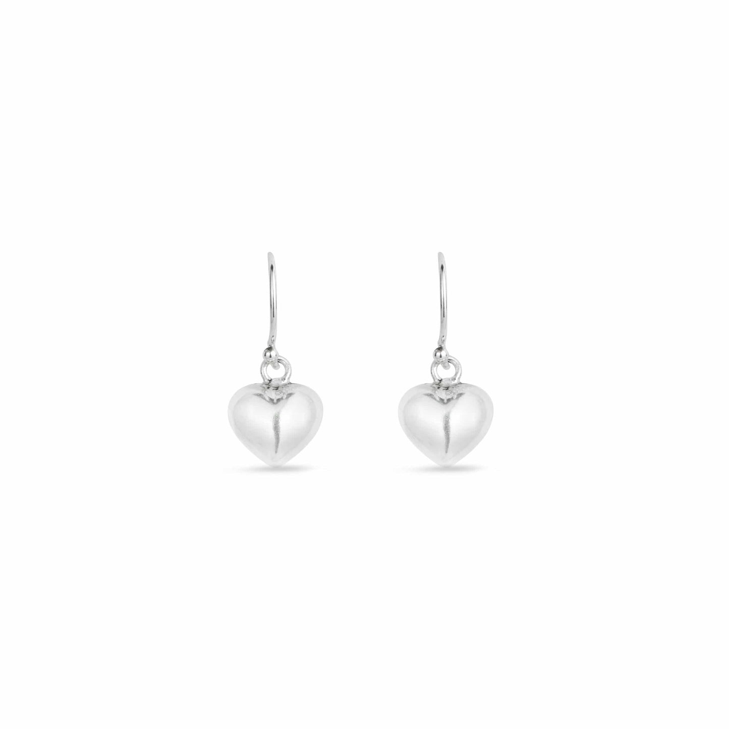 Silver Puff Heart Earrings - Love & Lilly Jewellery