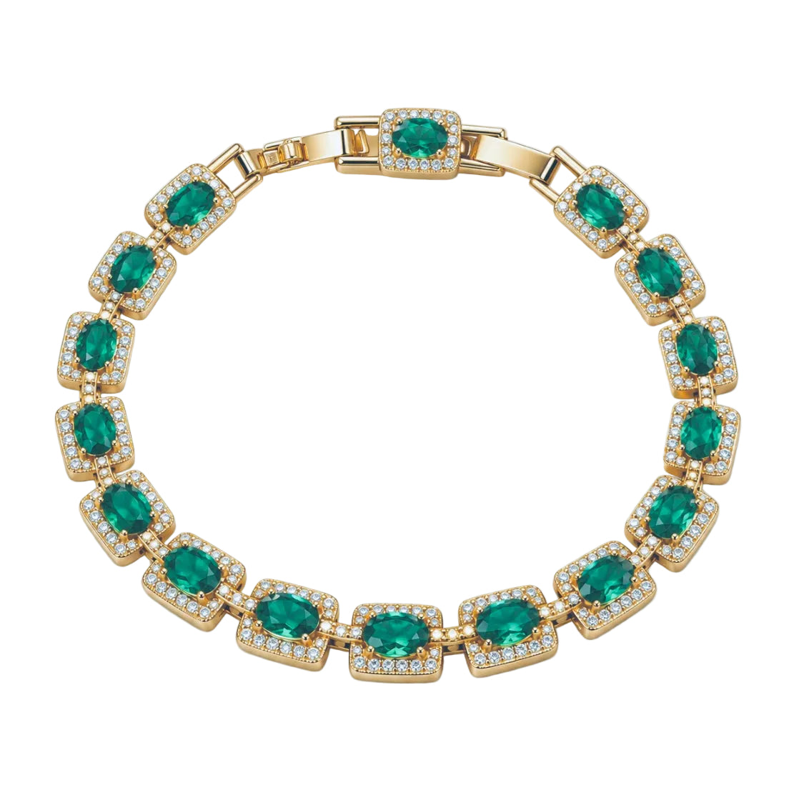 18ct Luxurious Emerald Green Crystal Bracelet