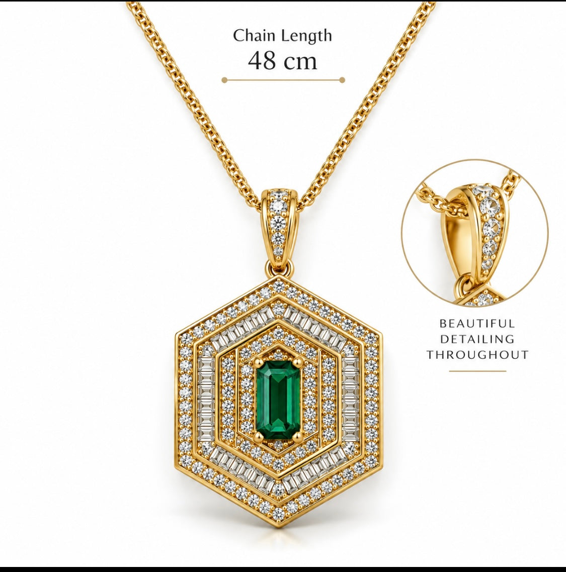 18ct Emerald Green Pendant Necklace