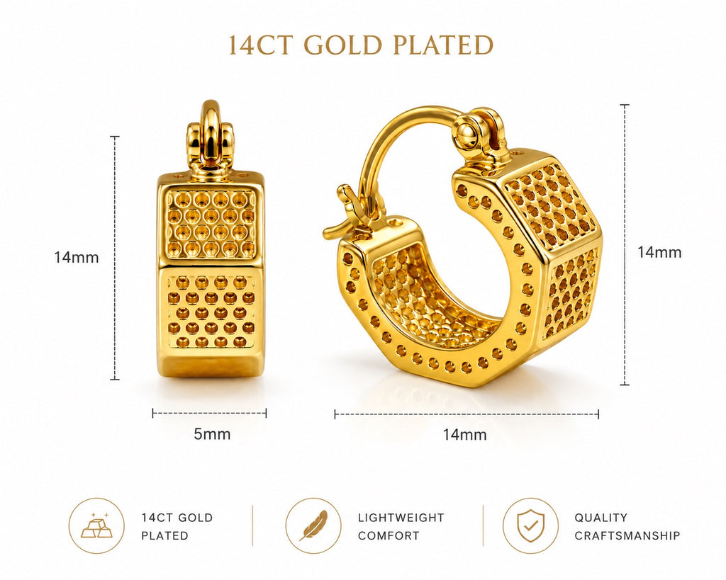 14ct Gold Filigree Styled Hoop Earrings