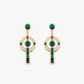 Love and Lilly Jewellery 18ct Gold Nouveau Deep Emerald Green Crystal Drop Earrings
