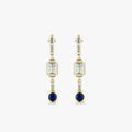 Love and Lilly Jewellery Art Deco Inspired Drop Earrings with Emerald Cut Crystals and an 18ct Gold Finish