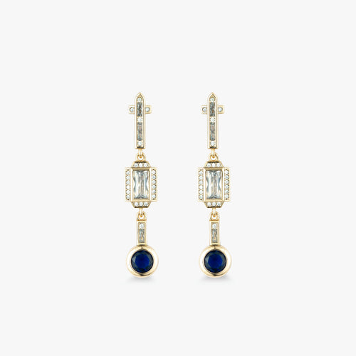 Love and Lilly Jewellery Art Deco Inspired Drop Earrings with Emerald Cut Crystals and an 18ct Gold Finish