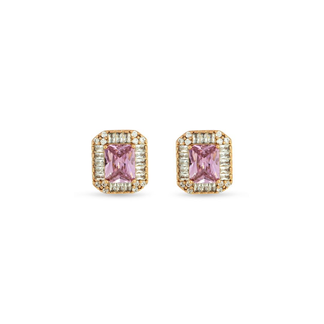 Gold Tones and Multifaceted Crystal Studs - Love & Lilly Jewellery