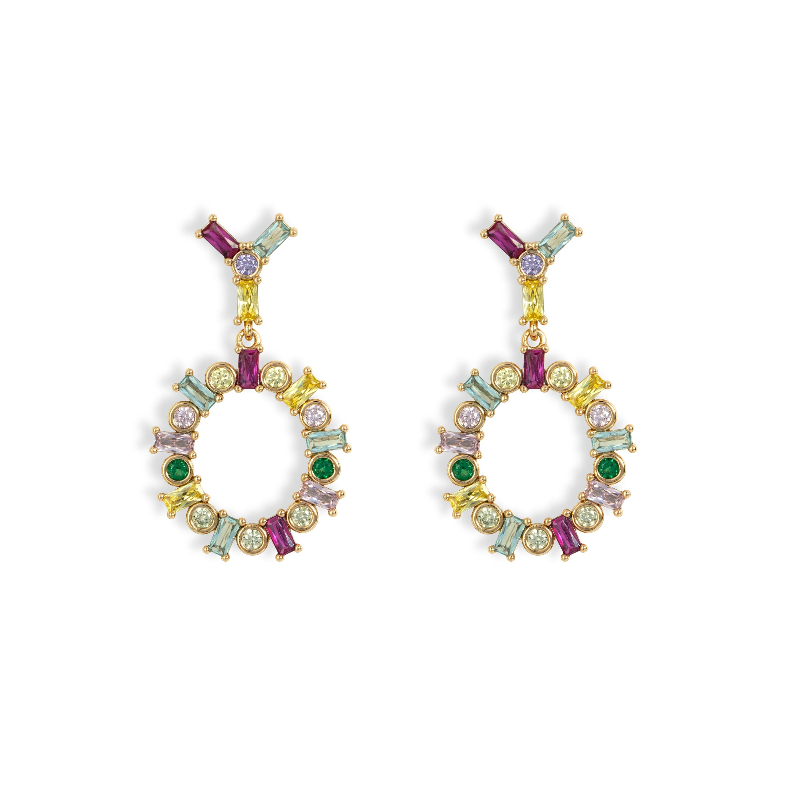 Sparkling Multicoloured Drop Earrings - Love & Lilly Jewellery