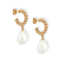 18ct Gold Tones and Baroque Style Lustrous Pearl Drop Earrings - Love & Lilly Jewellery