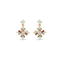 Gold Tone Finish on Multi Coloured Drop Earrings - Love & Lilly Jewellery