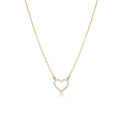 Rich 18ct Gold Tones and Sparkling Cubic Zirconia Heart Necklace - Love & Lilly Jewellery
