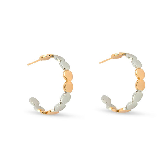Gold and Platinum Toned Enriched Hoop Earrings - Love & Lilly Jewellery