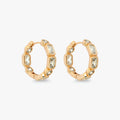 Love and Lilly Jewellery Double Sided Clear Crystal and 18ct Gold Hoop Earrings