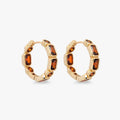 Love and Lilly Jewellery Double Sided Red Toned Crystal and 18ct Gold Hoop Earrings