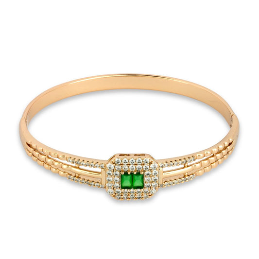 Rich Gold Toned and Bright Crystal Bangle - Love & Lilly Jewellery