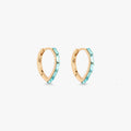 Love and Lilly Jewellery Shimmering aqua crystals and polished 18ct gold pear shaped hoop earrings.