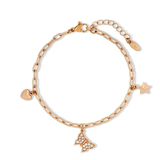 Gold Toned Charm Bracelet - Love & Lilly Jewellery