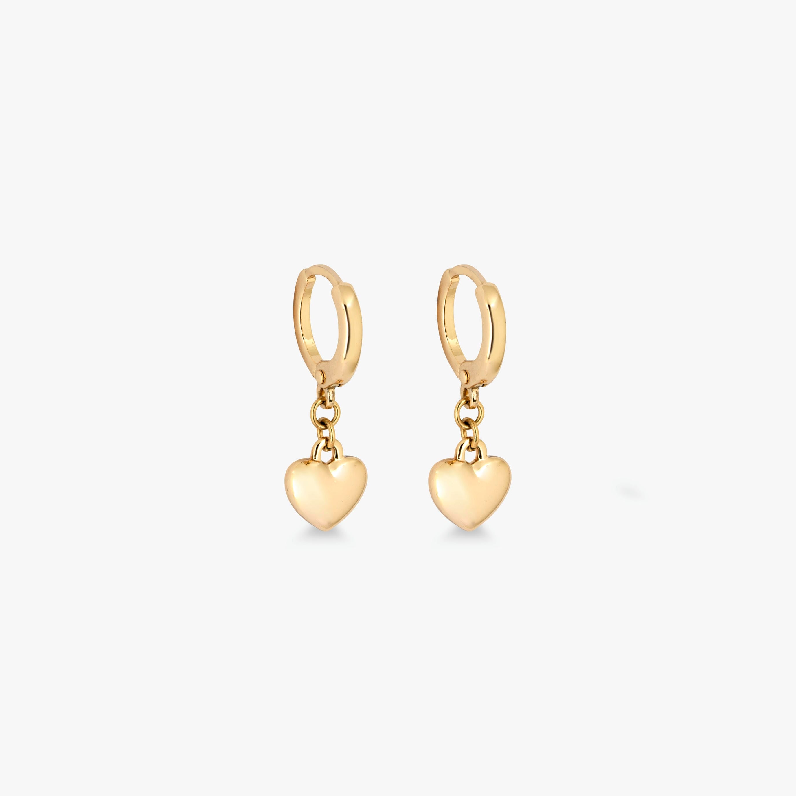 Love and Lilly Jewellery 18ct Gold Heart Drop Earrings