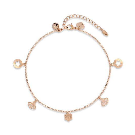 Gold Toned Charm Anklet - Love & Lilly Jewellery