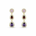 Gold and Multi Coloured Crystal Drop Earrings - Love & Lilly Jewellery