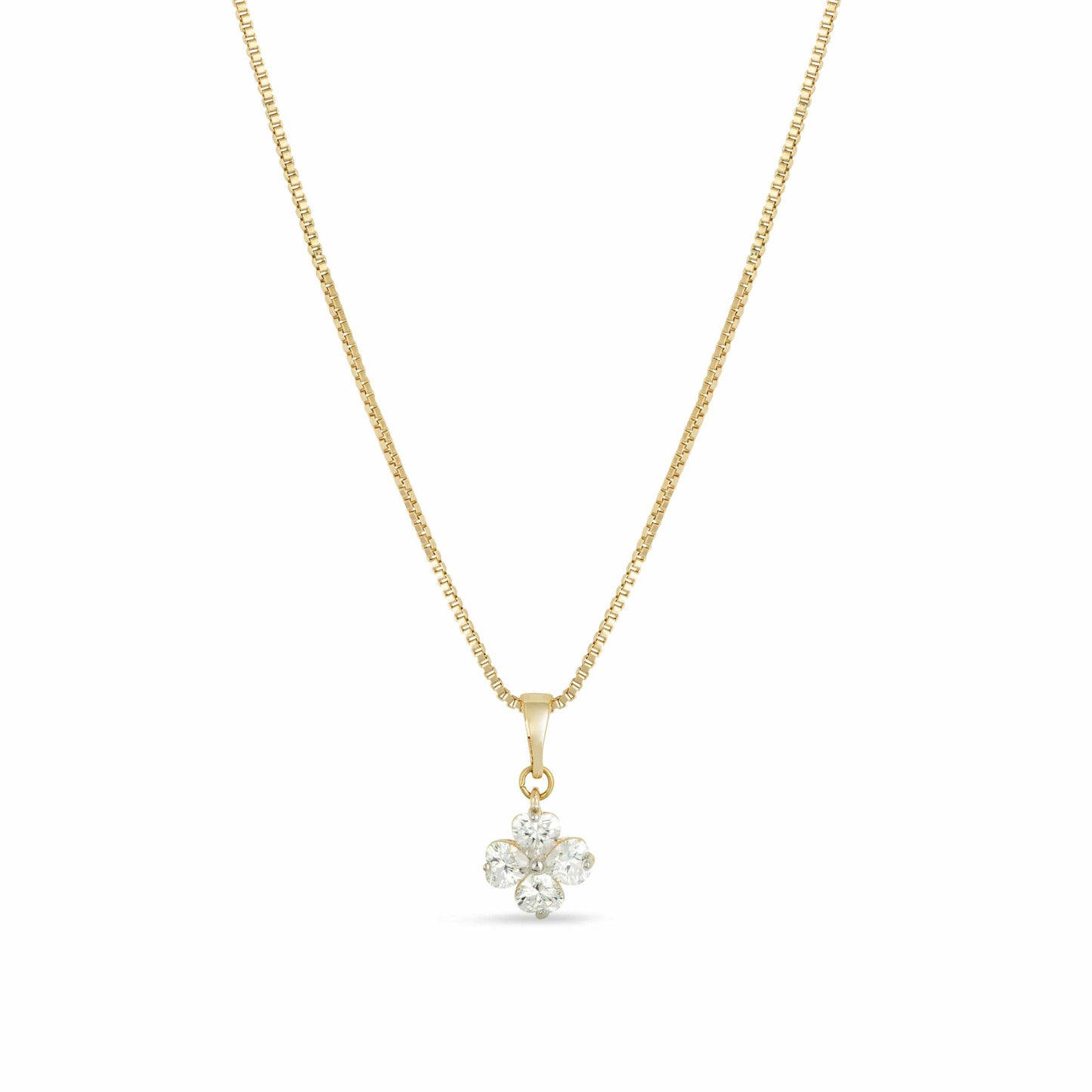Gold Mini Clover Pendant - Love & Lilly Jewellery