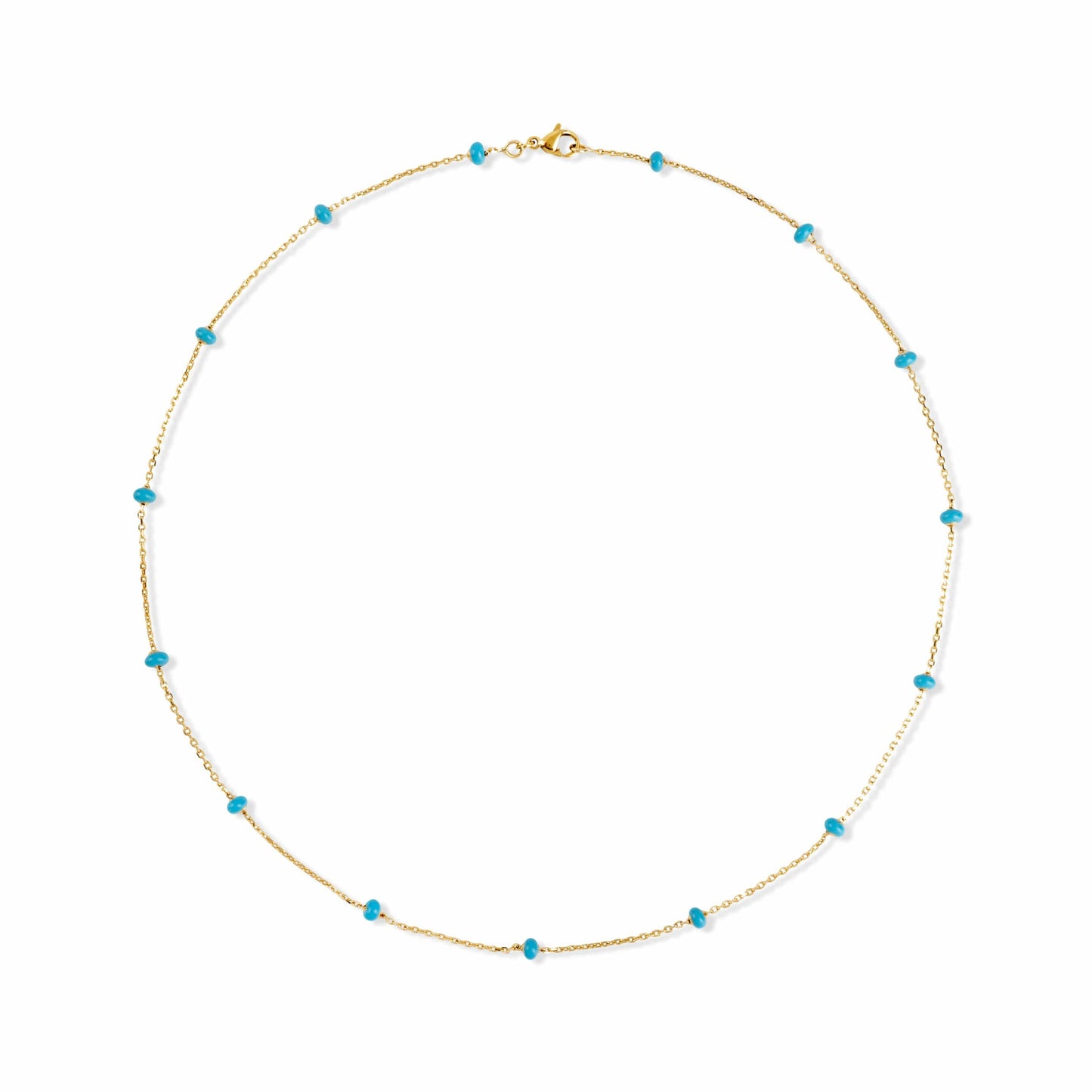 Gold Turquoise Beaded Necklace - Love & Lilly Jewellery