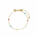 Gold Anklet with Multi Coloured Resin Beads - Love & Lilly Jewellery