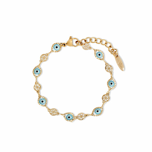 Gold Evil Eye Bracelet - Love & Lilly Jewellery