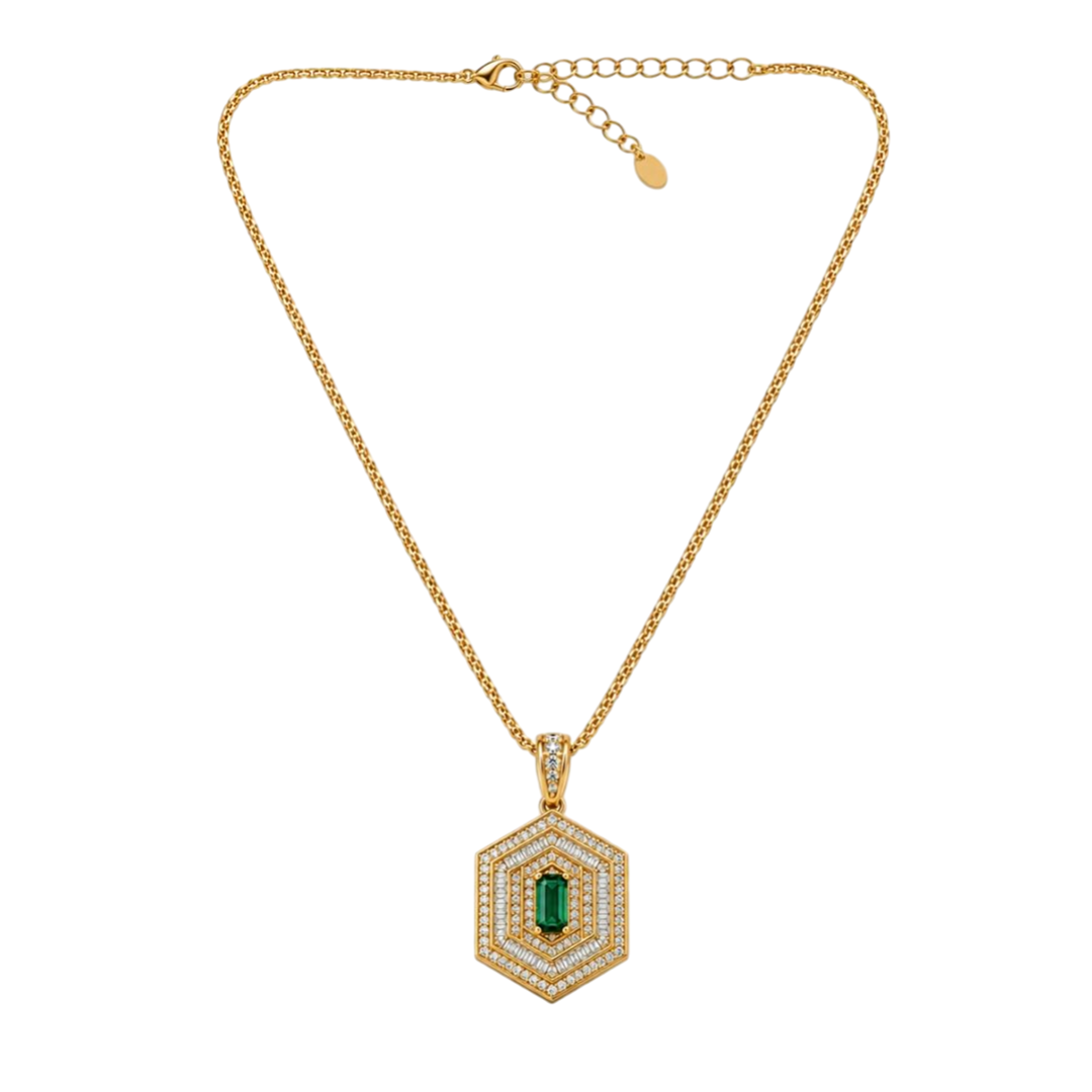 18ct Emerald Green Pendant Necklace