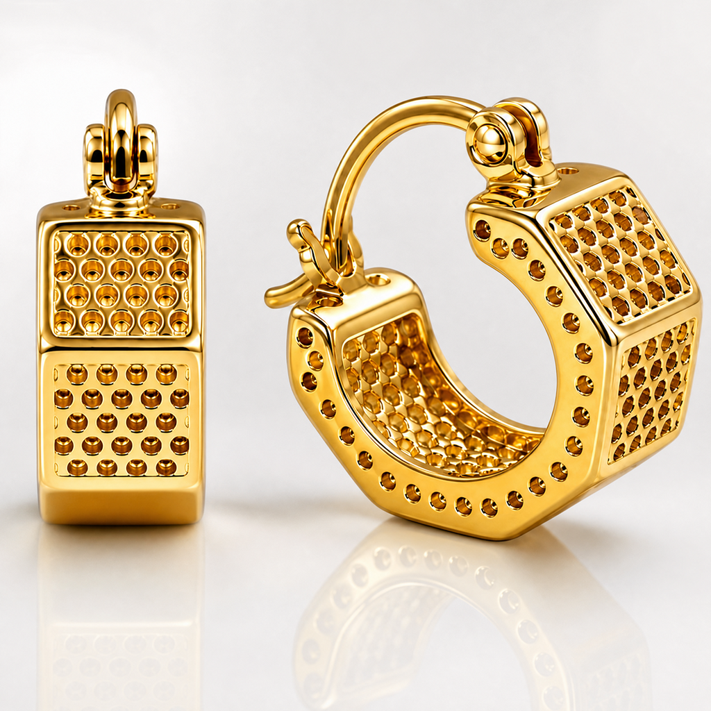 14ct Gold Filigree Styled Hoop Earrings