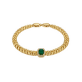 Warm Yellow Gold Tones and Shimmering Emerald Green Bracelet