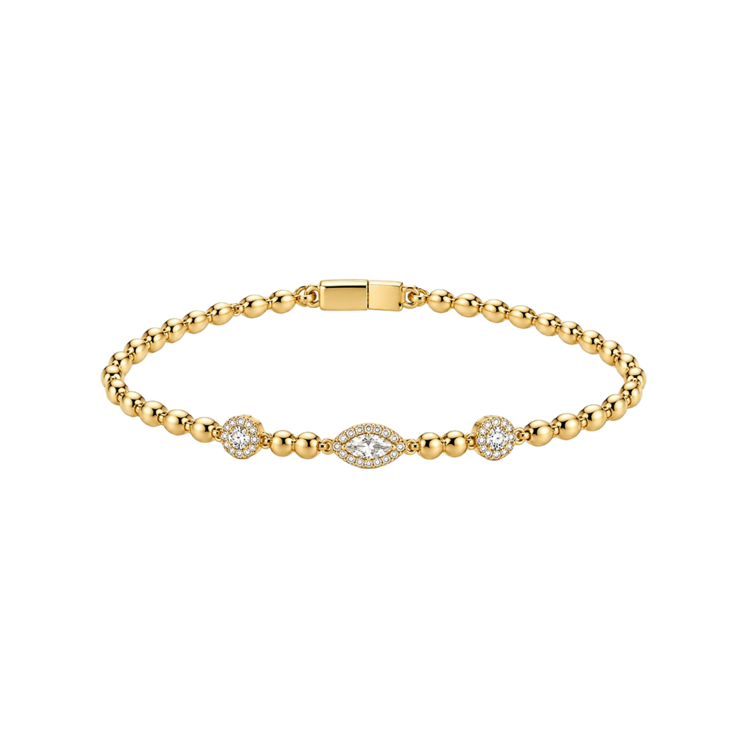 Gold Toned Stacking Bracelet with Pretty Crystal Details