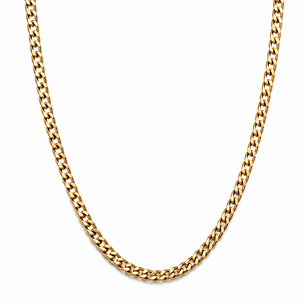 18ct Gold Plated Unisex Curb Chain