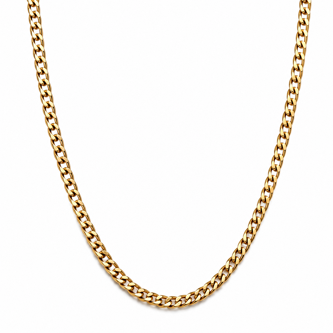 18ct Gold Plated Unisex Curb Chain