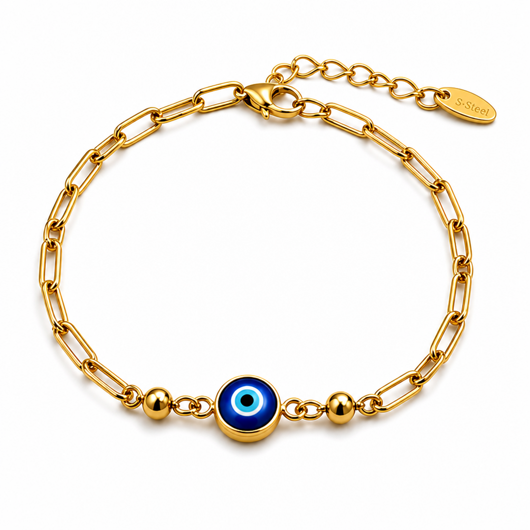 Gold Single Evil Eye Bracelet