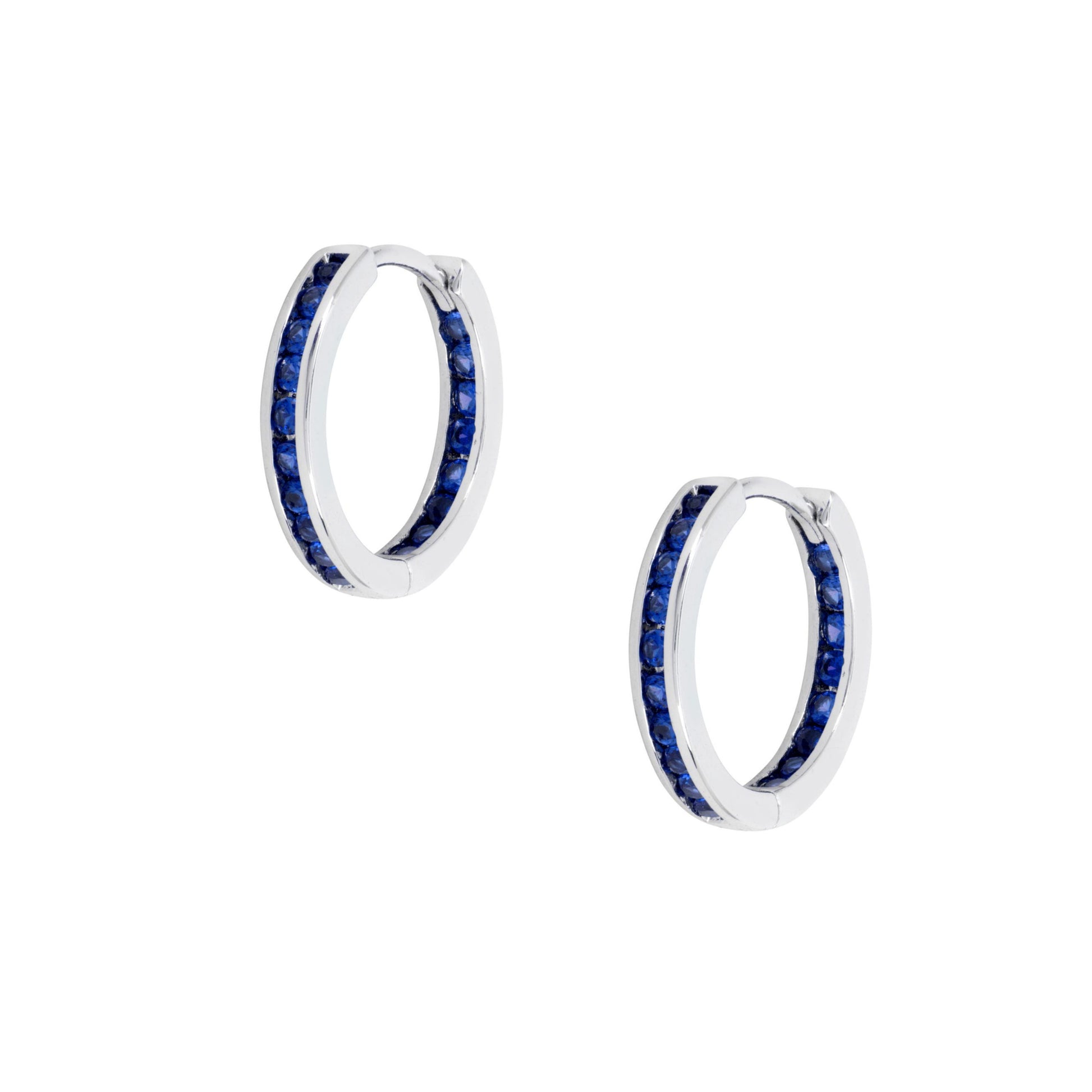 Channel Set Sapphire Crystal Hoops - Love & Lilly Jewellery