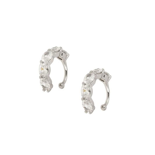 Twinkling Ear Cuffs with Angelic Crystals, Set in Rhodium - Love & Lilly Jewellery
