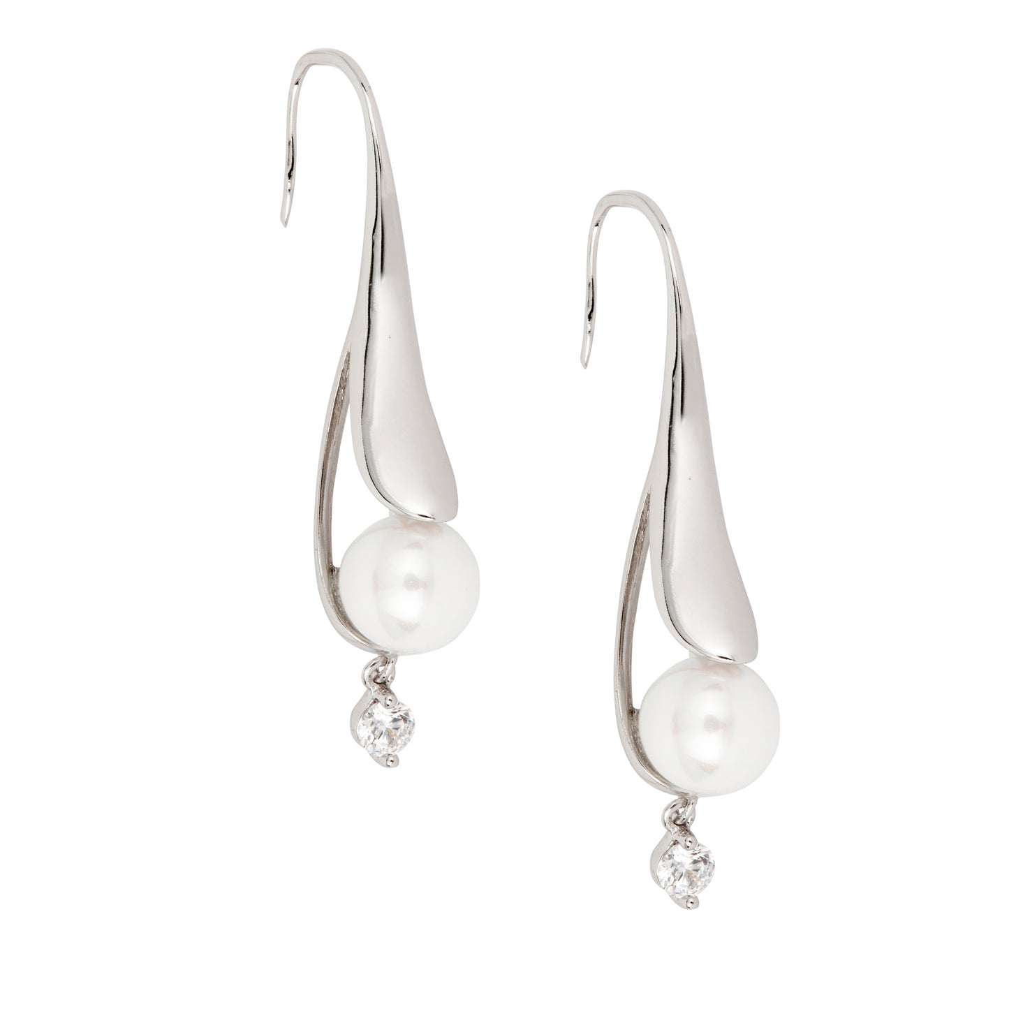 Timeless Pearl Shell and Crystal Drop Earrings - Love & Lilly Jewellery