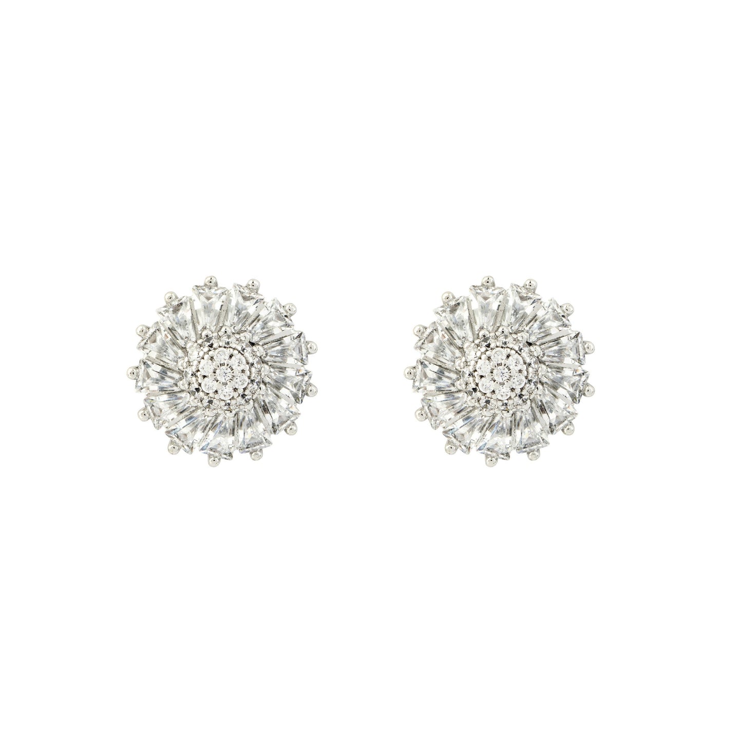 Sparkling Crystal and Rhodium Studs - Love & Lilly Jewellery