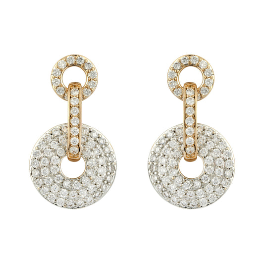 Superb Shimmering Crystal Drop Earrings with Gold Tones - Love & Lilly Jewellery